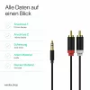 ShiverPeaks audio 3,5 mm:n jakki - 2x RCA stereo audiokaapeli 1,5 m kullattu musta