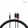 ShiverPeaks audio 3,5 mm:n jakki - 2x RCA stereo audiokaapeli 1,5 m kullattu musta