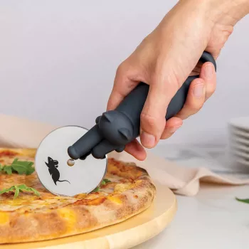 OTOTO Kitty Cut pizzaleikkuri - mustavalkoinen kissakuvio