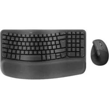 Logitech Wave Keys ja Lift yhdistelmä - langaton ergonominen näppäimistö- ja hiiriset - Bluetooth LE, 2,4 GHz - QWERTY - pohjoismainen asettelu - grafiitti