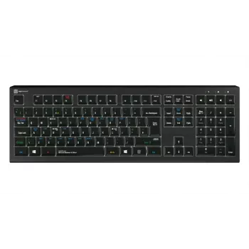LogicKeyboard ASTRA 2 langallinen USB-näppäimistö Windowsille - UK-asettelu - musta - taustavalaistu