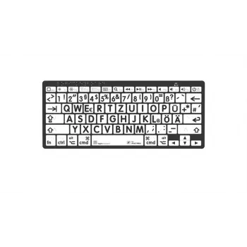 Logickeyboard Mac Bluetooth -pistekirjoitusnäppäimistö suurikokoisin näppäimin musta valkoisella - 78 näppäintä