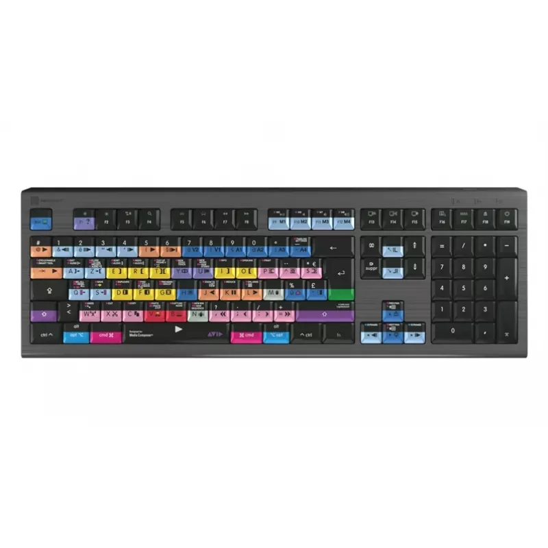 Logickeyboard Avid Media Composer Astra 2 Pro FR Mac -editointinäppäimistö (ranskalainen AZERTY, taustavalaistu, langallinen)