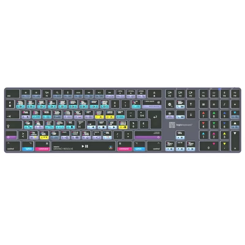 LogicKeyboard DaVinci Resolve 18 Titan FR (Mac) - ranskalainen AZERTY-asettelu, taustavalaistu, langallinen USB