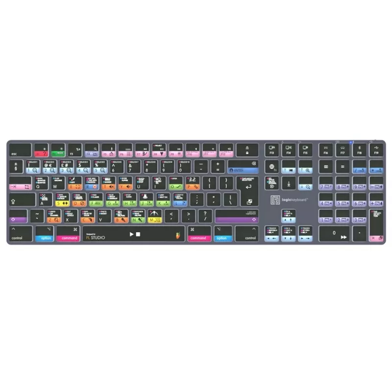 Logickeyboard FL Studio TITAN -näppäimistö Macille - USB langallinen - musta värikoodatuin näppäimin
