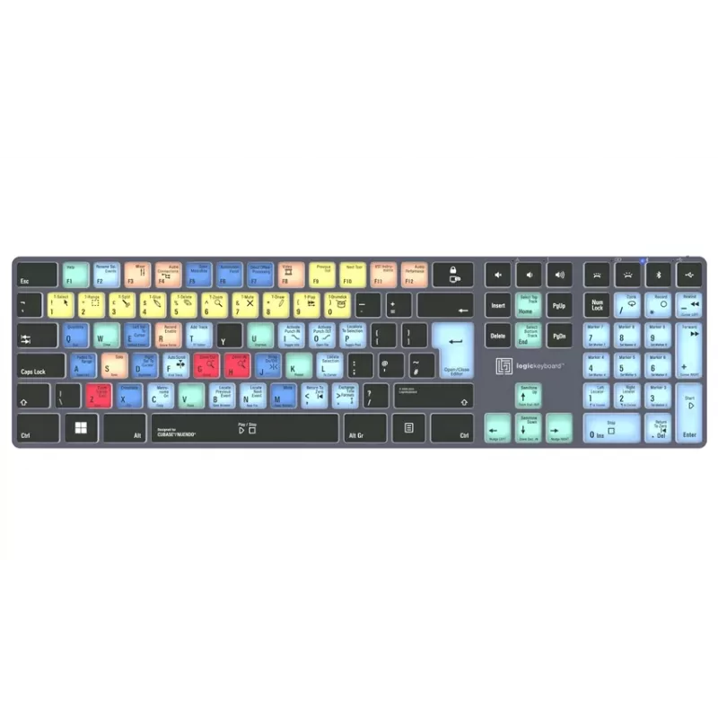 Logickeyboard Steinberg Cubase/Nuendo Titan UK PC langallinen USB-näppäimistö taustavalolla