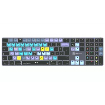 Logickeyboard DaVinci Resolve Classic Titan DE (Mac) - saksalainen asettelu, langallinen USB, taustavalaistu editointinäppäimistö