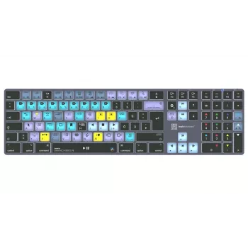 Logickeyboard DaVinci Resolve Classic Titan DE (Mac) - saksalainen asettelu, langallinen USB, taustavalaistu editointinäppäimistö