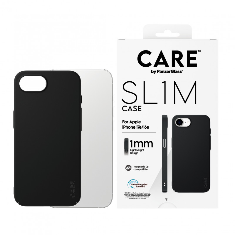 CARE by PanzerGlass SL1M kotelo musta MagSafe-yhteensopiva iPhone 16e / 17e (CR52018)