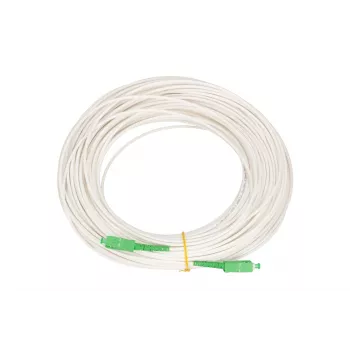 Extralink SC/APC-SC/APC -kuitukaapeli, LSOH, yksimuotokuitu, simplex, G.657A2, 3 mm, 30 m, valkoinen