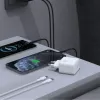 Dudao A28PCEU 45W GaN USB-C -laturi 1 m USB-C-kaapelilla - valkoinen