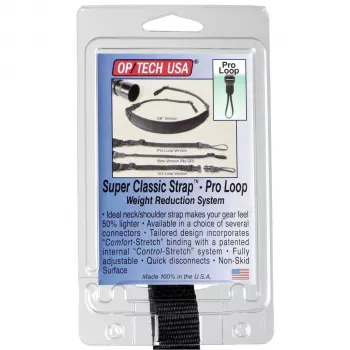 OP TECH Super Classic Strap Pro Loop kameran kantohihna musta neopreeni nailon nahka 6,8 kg 109,2 cm