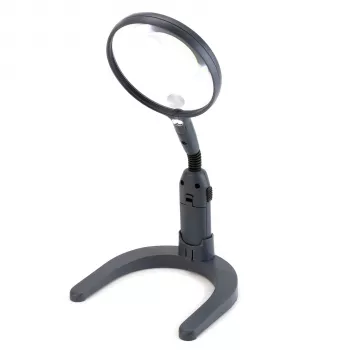 Carson MagniLamp 3,5x LED-suurennuslasi - harmaa - läpinäkyvä - AA - 11 cm - 187 g