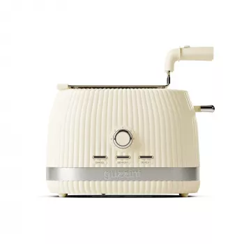 Guzzini Sous Chef leivänpaahdin taitettavilla pihdeillä, kerma, 800 W, 2 viipaletta, biopohjainen materiaali