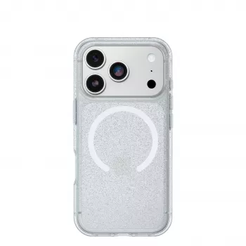 OtterBox React Series MagSafe -kotelo Apple iPhone 17 Pro, Stardust (Clear Glitter)