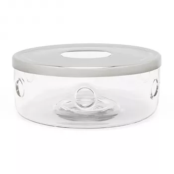 Bredemeijer teelämmitin Minuet lasi + inox-alusta 15,1 cm hopea