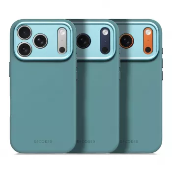 Decoded AntiMicrobial -silikoninen takakansi iPhone 17 Prolle MagSafe-yhteensopiva - Retro Blue