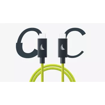 Angelbird USB-C 4.0 Solid Flex Cable Lime 1 ft (0,3 m) - USB4 Gen 3x2, 40 Gbit/s, 100W PD, 8K@60Hz