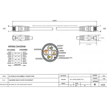 Vision CAT6a STP -verkkopatchkaapeli 1 m musta - vedonpoistollinen muotopistoke RJ45