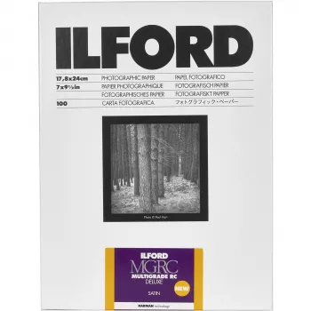 ILFORD Multigrade RC Deluxe kiiltävä vaihteleva kontrasti mustavalkoinen valokuvapaperi 18x24 cm 100 arkkia