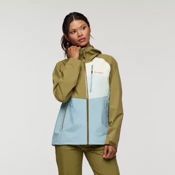 Cotopaxi Impermeo 3L hupullinen kuoritakki - Moss/Sea Spray - XS