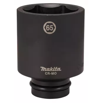 Makita iskuhylsy 1 tuuman vetoliitäntä 65 mm 6-kulmainen Cr-Mo musta fosfatoitu E-24810