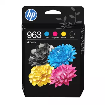 HP 963 CMYK alkuperäinen mustepatruuna 4 kpl:n pakkaus (musta, syaani, magenta, keltainen) - Standard Yield