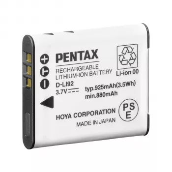 Pentax D-LI92 (B) litiumioniakku 925 mAh 3,7 V musta