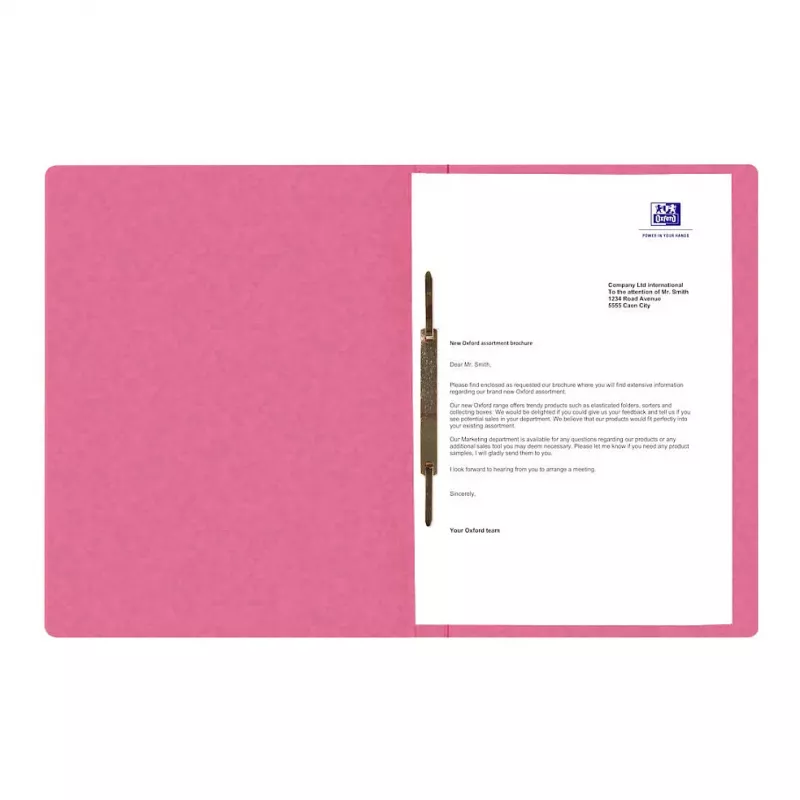 Oxford Top File+ niittikansio A4 vaaleanpunainen kartonki 390 g/m² liike-/viranomaiskiinnitys