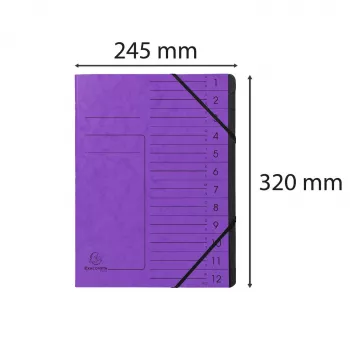 Exacompta järjestelykansio 12 lokeroa violetti Colorspan
