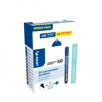 Pilot Pen SCA-100-L-P20 pysyvä tussi sininen 1,0 mm 20 kpl:n pakkaus (15 + 5 ilmaista)