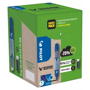 Pilot Pen V-Board Master Greenpack valkotaulutussisarja musta 2,0 - 5,0 mm, 10 kpl