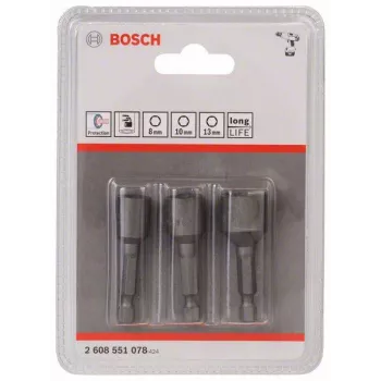 Bosch iskuhylsysarja 3-osainen 50 mm 8 10 13 mm 2608551078