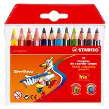 STABILO Trio väriliidut - värit lajiteltu - 4,2 mm - 12 kpl:n pakkaus