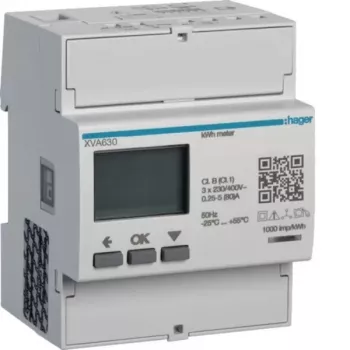 Hager XVA630 3-vaiheinen energiamittari PV-ylijäämän mittaukseen