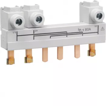 Hager HZC708 3-napainen pistokiskosarja 63-80A 10mm² 12 moduulia 210mm harmaa