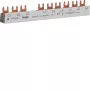 Hager KDN363J 3-napainen vaihekisko haaraliitännällä 10mm² 63A 10 moduulia