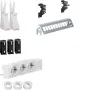 Hager Multimedia Kit UM00M2 3 pistorasialla 12-porttinen patch-paneeli ilman RJ45