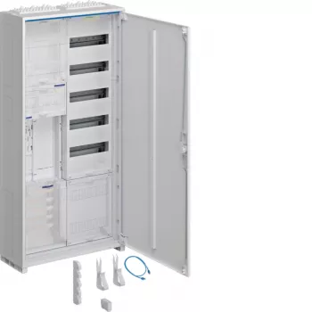 Hager ZB32ET215W1 täydellinen mittarikaappi 1 mittaripaikka BKE-I APZ 1100mm 2-kenttä pinta-asennettava IP31 RAL 9010
