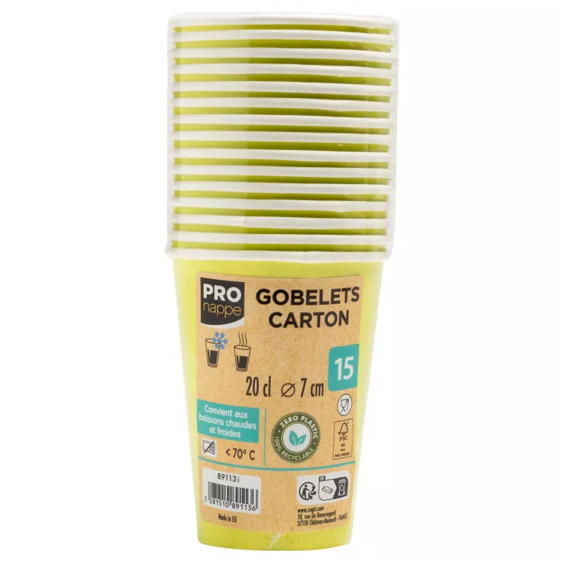 PROnappe 15 Pahvimukia 200 ml, kiivinvihreä (89113I)