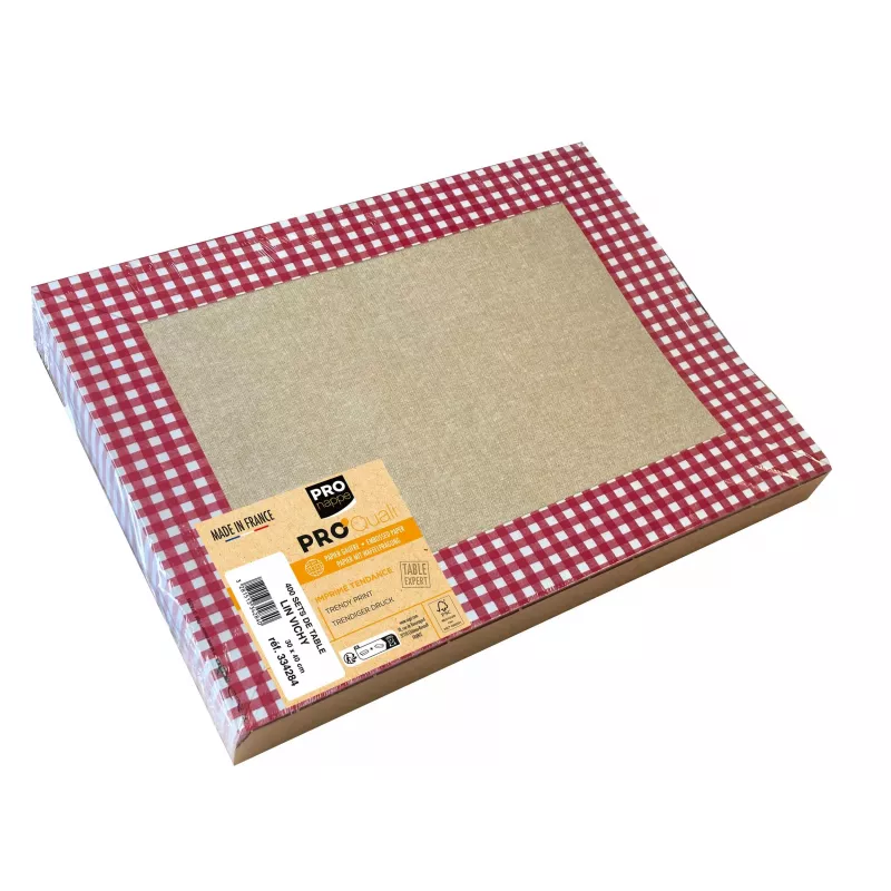PROnappe 400 pöytätablettia Leinen Vichy monivärinen 30,0 x 40,0 cm