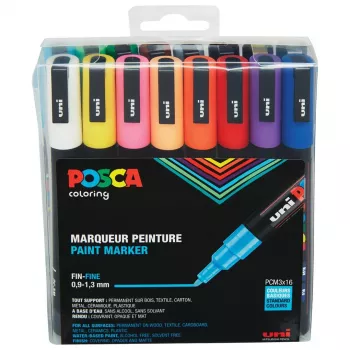 Faber-Castell UNI PC-3M maalitussisarja - 16 eri väriä