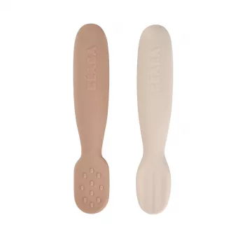 Beaba 2 kpl silikoniset ensimmäiset lusikat - purulelut Praline/Clay