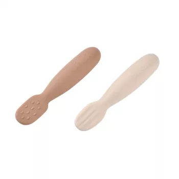 Beaba 2 kpl silikoniset ensimmäiset lusikat - purulelut Praline/Clay