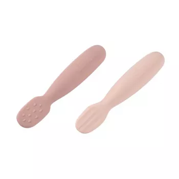 Beaba 2 kpl silikoniset ensimmäiset lusikat ja purulelut Cotton Candy/Sorbet