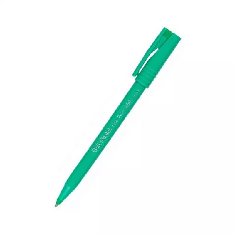Pentel R50 sisäänvedettävä kuulakärkikynä - vihreä - 0,8 mm - molempikätinen