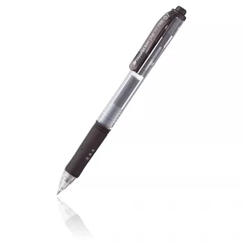 Pentel Hybrid Gel Grip sisäänvedettävä geelikynä - musta muste - 0,7 mm - keskikoko - läpinäkyvä runko - metallikärki