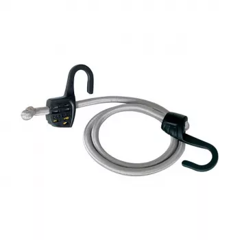 Master Lock 3138EURDAT säädettävä kumiköysi koukulla, 15-150 cm, harmaa