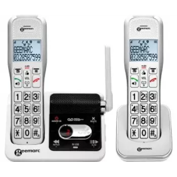 Geemarc AMPLIDECT 595-2 U.L.E Duo langaton puhelin 2 luurilla - tukiasema - latausteline