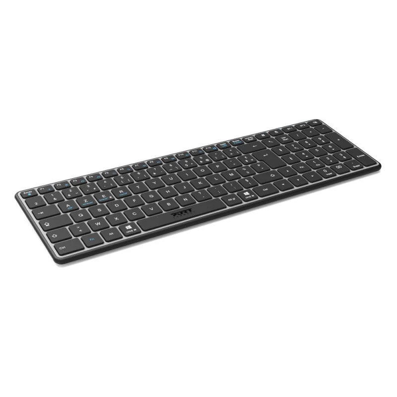 PORT Designs FR - näppäimistö Compact Pro ladattava Bluetooth AZERTY musta